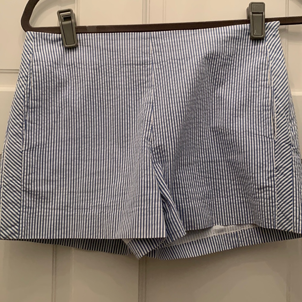 Draper James Seersucker blue shorts